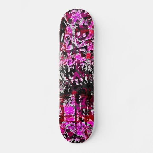Planche de skateboard en graffiti rose (Recto)