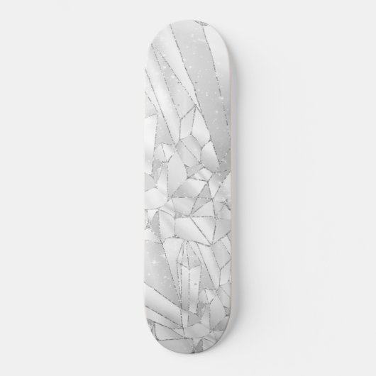 Planche de skateboard gris blanc (Recto)