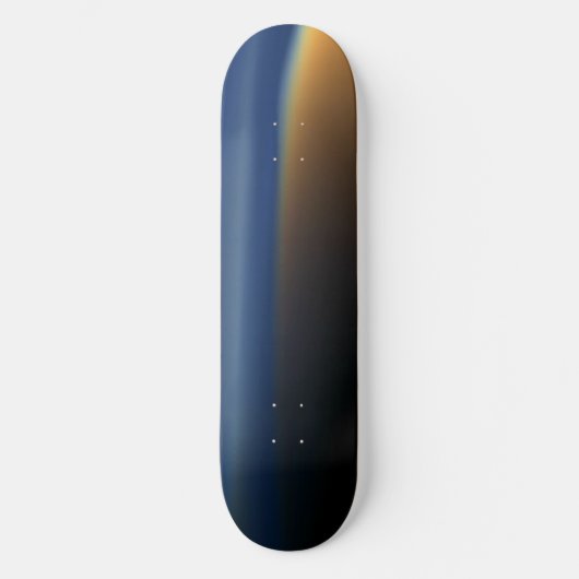 Planche de skateboard orange et bleu (Recto)