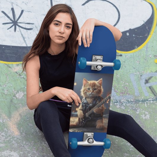 PLANCHE DE SKATEBOARD ROCKSTAR CHAT JOUANT DE LA G