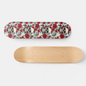 Planche de skateboard Rose et crâne (Horz)