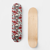 Planche de skateboard Rose et crâne (Recto)