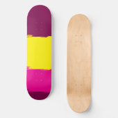 Planche de skateboard rose jaune mûre ludique (Recto)