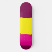 Planche de skateboard rose jaune mûre ludique (Recto)