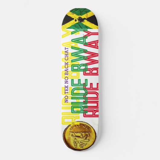 PLANCHE DE SKATEBOARD RUDE BWAY OFFICIELLE 8 1/4" (Recto)