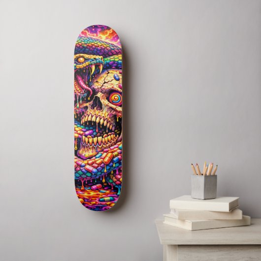 Planche de skateboard Serpent à Crâne Psychedéliqu (Art mural)