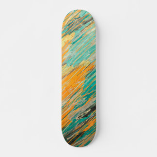 Planche de skateboard texturée sarcelle orange abs