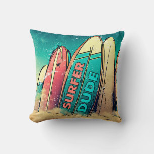 Planche de surf Surfer Dude Throw Coussin