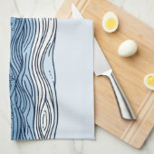 Plancher océanique - Serviette de cuisine Abstrait (Quart Plié)