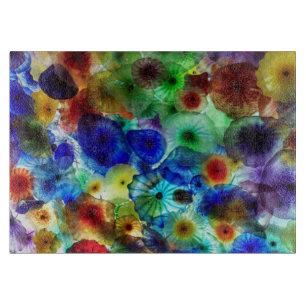 Planches à découper colorées Designs en verre tein