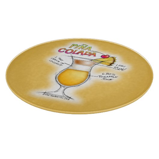 PLANCHES À DÉCOUPER EN VERRE, ART DE RECETTE PINA (Coin)