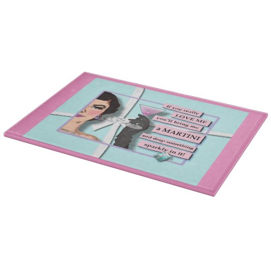 Planches à découper en verre Diamonds & Martinis (Coin)