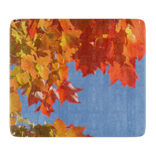 Planches à découper en verre Feuilles d'automne Or