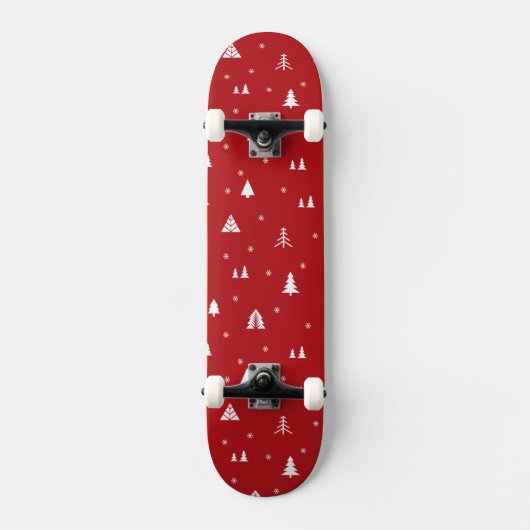 Planches à roulettes avec sapins de Noël et flocon (Recto)