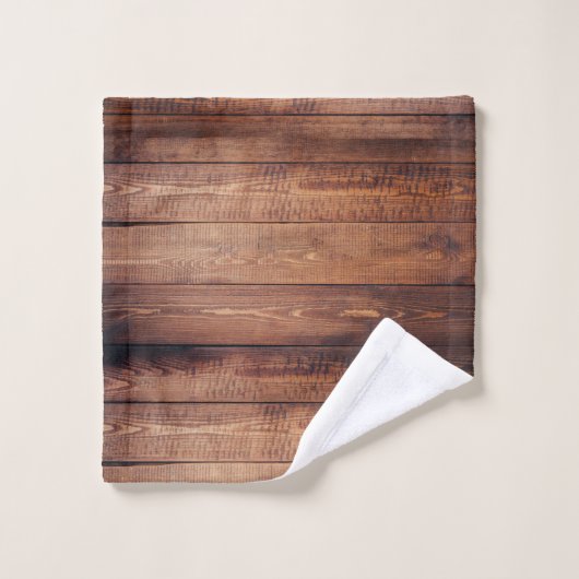 Planches rustiques en bois de grange de brun foncé (Gant de toilette)