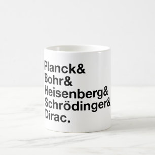 Planck & Bohr & Heisenberg & Schrödinger & Dirac Koffiemok