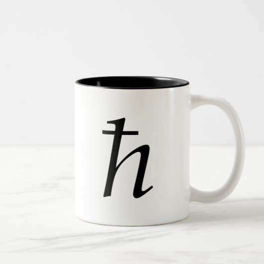 Planck's Constant (gereduceerd) Tweekleurige Koffiemok (Rechts)