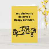 Plane 2-C Happy Birthday Kaart (Gele Bloem)