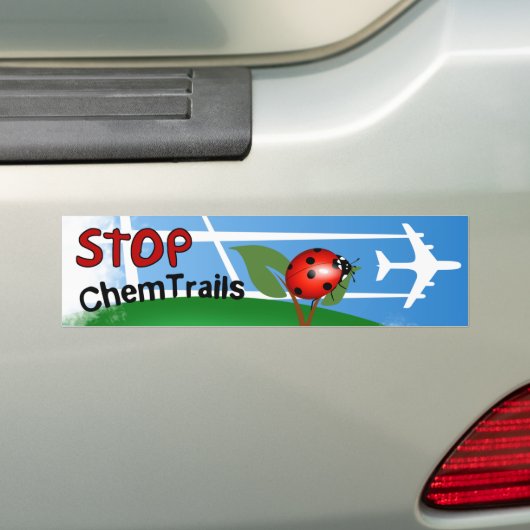 Plane Aerosol Chemtrails Lady Bug Leaf Bumpersticker (Op auto)