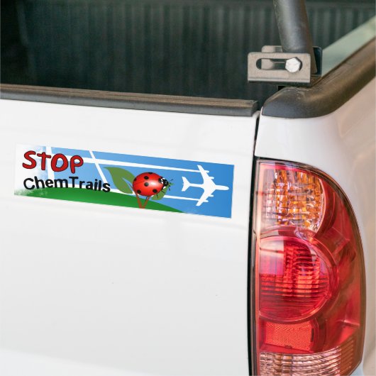 Plane Aerosol Chemtrails Lady Bug Leaf Bumpersticker (Op Truck)