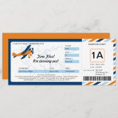 Plane Birthday Boarding Pass Ticket Kaart (Voorkant / Achterkant)