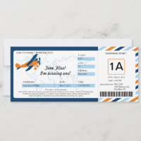 Plane Birthday Boarding Pass Ticket