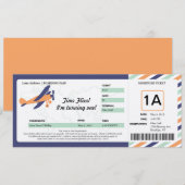 Plane Birthday Boarding Pass Ticket Kaart (Voorkant / Achterkant)