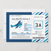 Plane Birthday Boarding Pass Ticket Kaart (Voorkant)