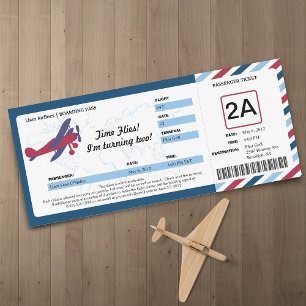  Plane Birthday Boarding Pass Ticket Kaart