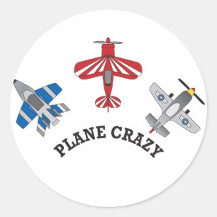 Plane Crazy Ronde Sticker