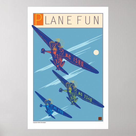 Plane Fun-Print Poster (Voorkant)