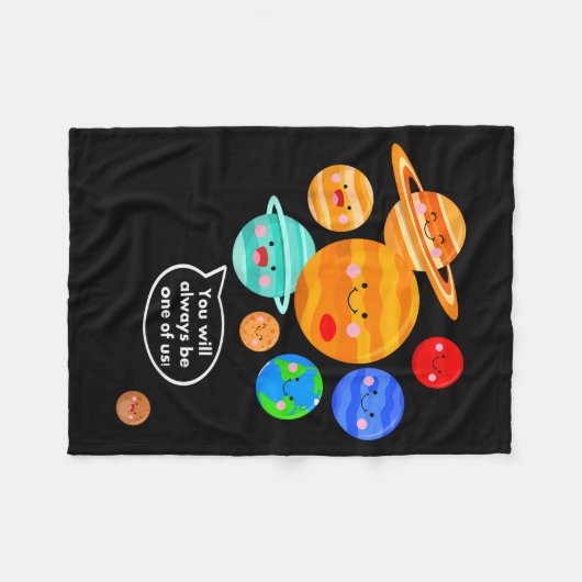 Plane Funny Cartoon Planets Never Forget  Fleece Deken (Voorkant (Horizontaal))
