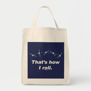 Plane hoe ik kan rollen tote bag