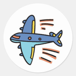 Plane Ronde Sticker