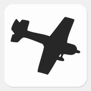 Plane Silhouette Vierkante Sticker