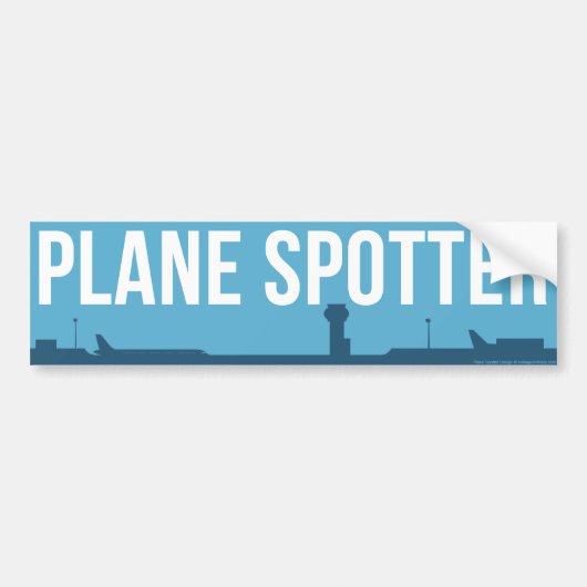 Plane Spotter Blue Bumpersticker (Voorkant)