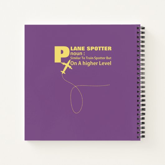 Plane Spotter Definition Graphic Notitieboek (Achterkant)