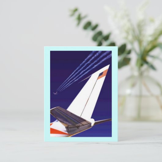 PLANE TAILS EN TRAILS PARTIJINVITATIE EZ2CUSTOMIZE KAART (Staand voorkant)