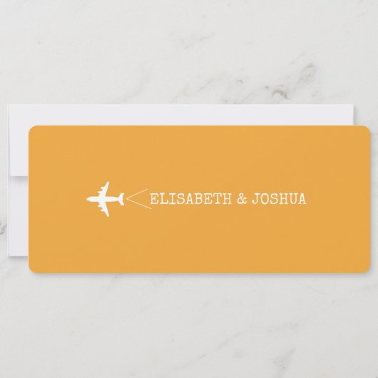Plane Wedding Ticket Invitation Kaart (Achterkant)