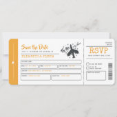 Plane Wedding Ticket Invitation Kaart (Voorkant)
