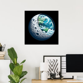 Planeet Aarde en Zijn Maan: Hemelwonder Poster