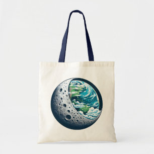 Planeet Aarde en Zijn Maan: Hemelwonder Tote Bag