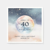 Planeet Aarde Hemel 40ste Verjaardag Servet (Voorkant)