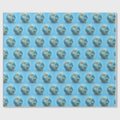 Planeet Aarde met wolken Cadeaupapier (Vlak)