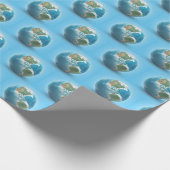 Planeet Aarde met wolken Cadeaupapier (Hoek)