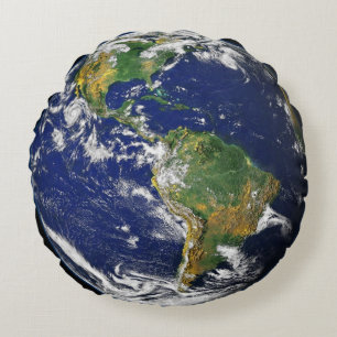 Planeet Aarde Ronde Kussens