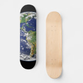 PLANEET AARDE RUIMTEFOTOGRAFIE BLAUW GREENS ZWARTE SKATEBOARD (Voorkant)