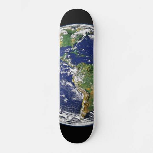 PLANEET AARDE RUIMTEFOTOGRAFIE BLAUW GREENS ZWARTE SKATEBOARD (Voorkant)
