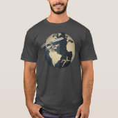 Planeet Aarde Satelliet en Astronaut T-shirt (Voorkant)