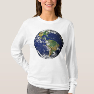 PLANEET AARDE VAN RUIMTE, lange hoes voor vrouwen T-shirt